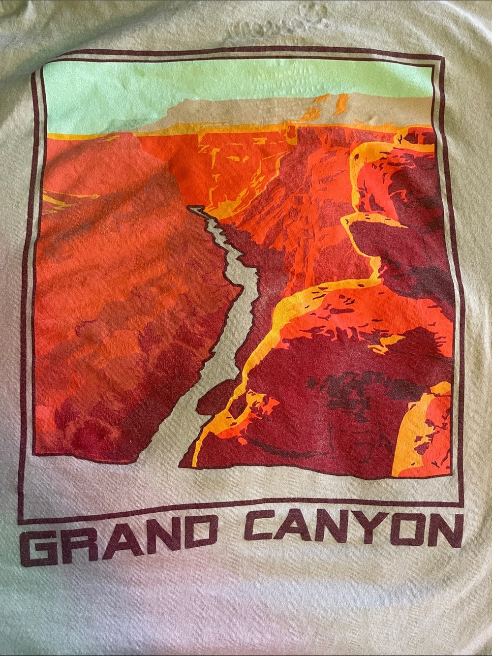 VINTAGE STYLE Grand Canyon Graphic Tee - light Tan Short Sleeve Men’s Shirt